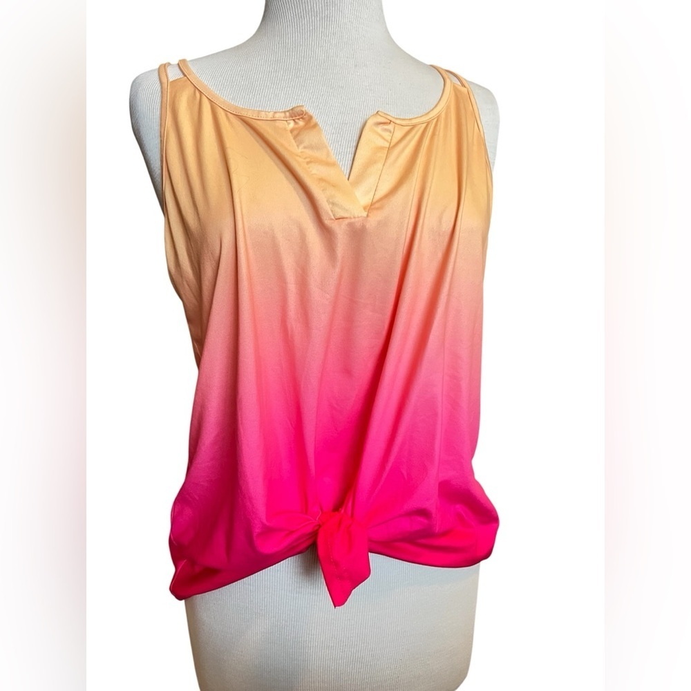 Gradient Pink and Orange Sleeveless Top - Picture 3 of 6